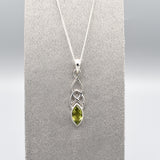 Silver Celtic Design Marquis Peridot Pendant