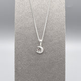 CZ Crescent Moon & Star Pendant