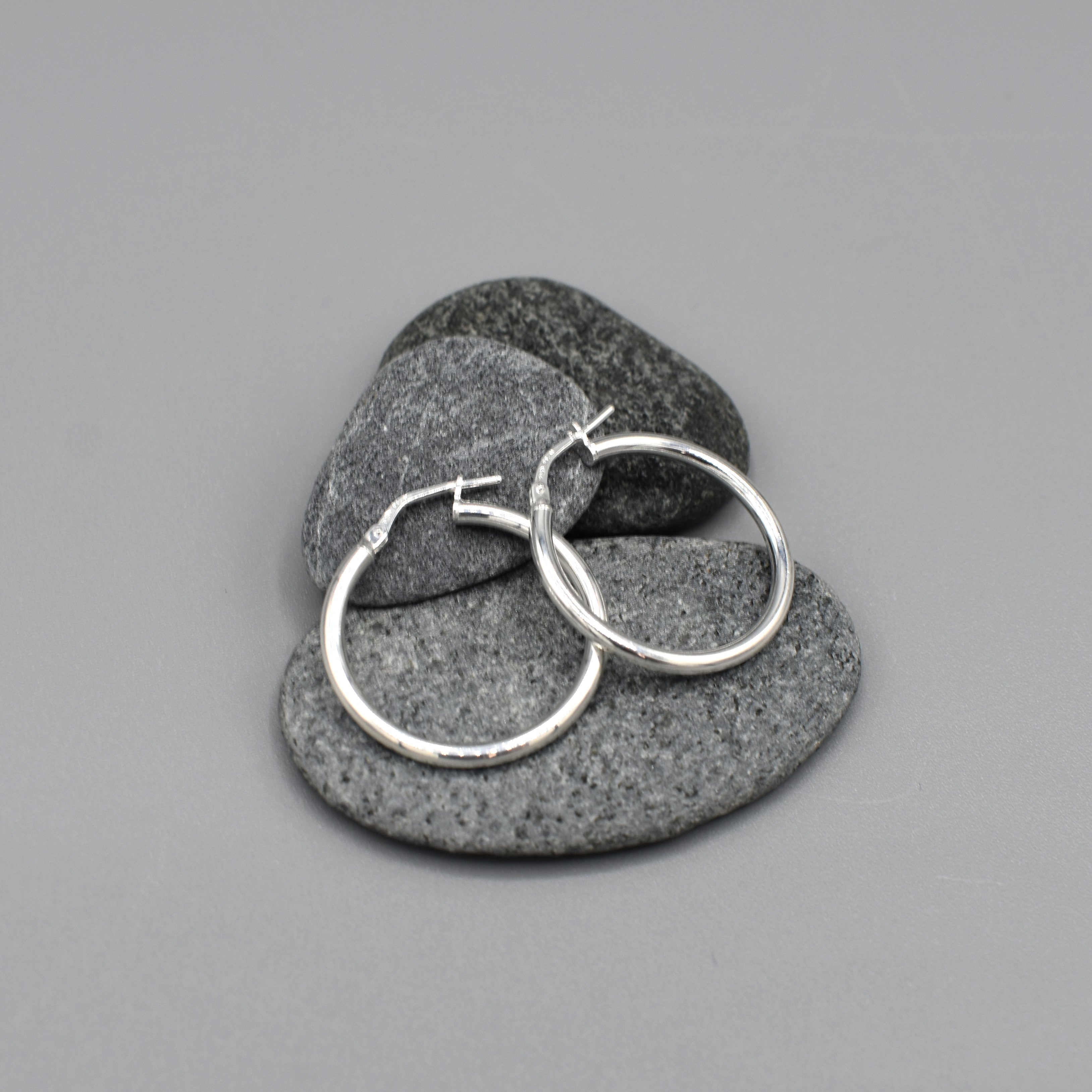 Silver Circle Hoop Earrings