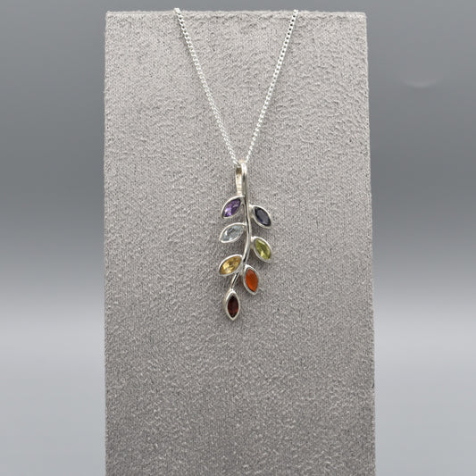 Faceted Multicolour Sprig Design Pendant