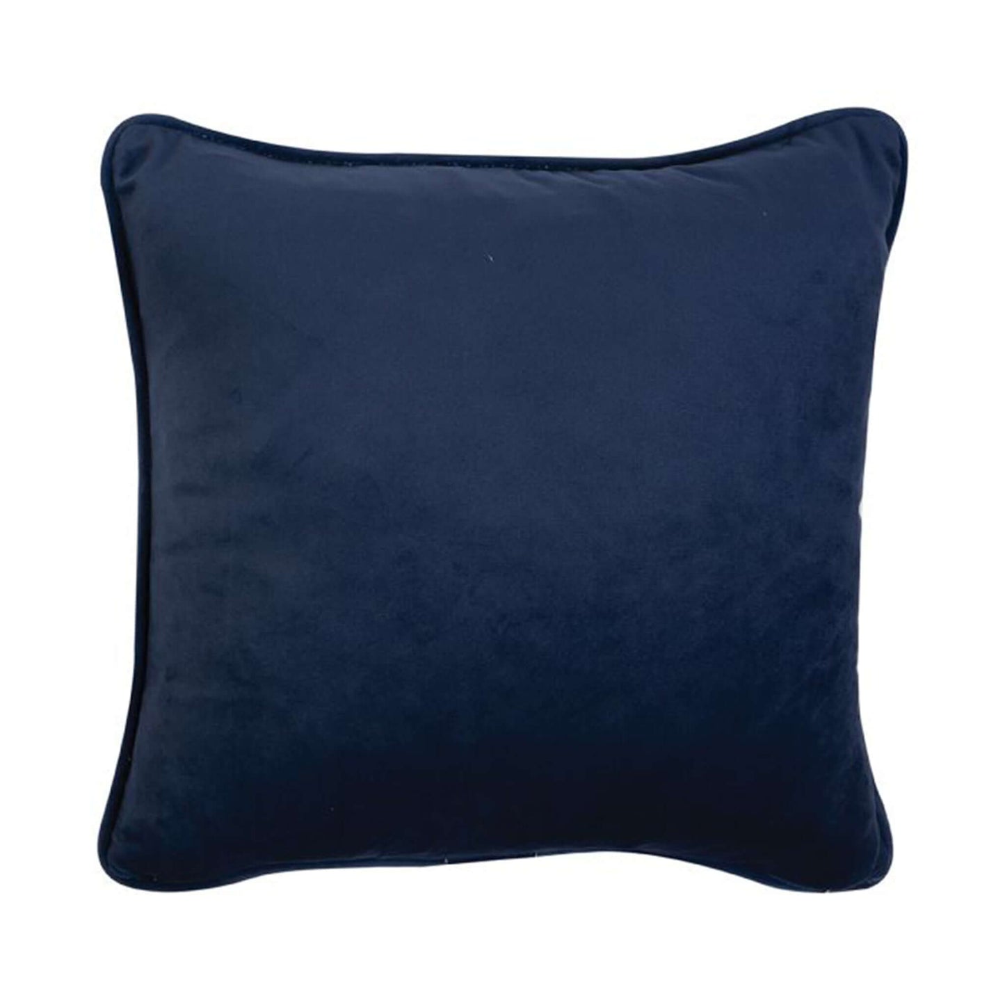 Back of navy faux suede cushion 