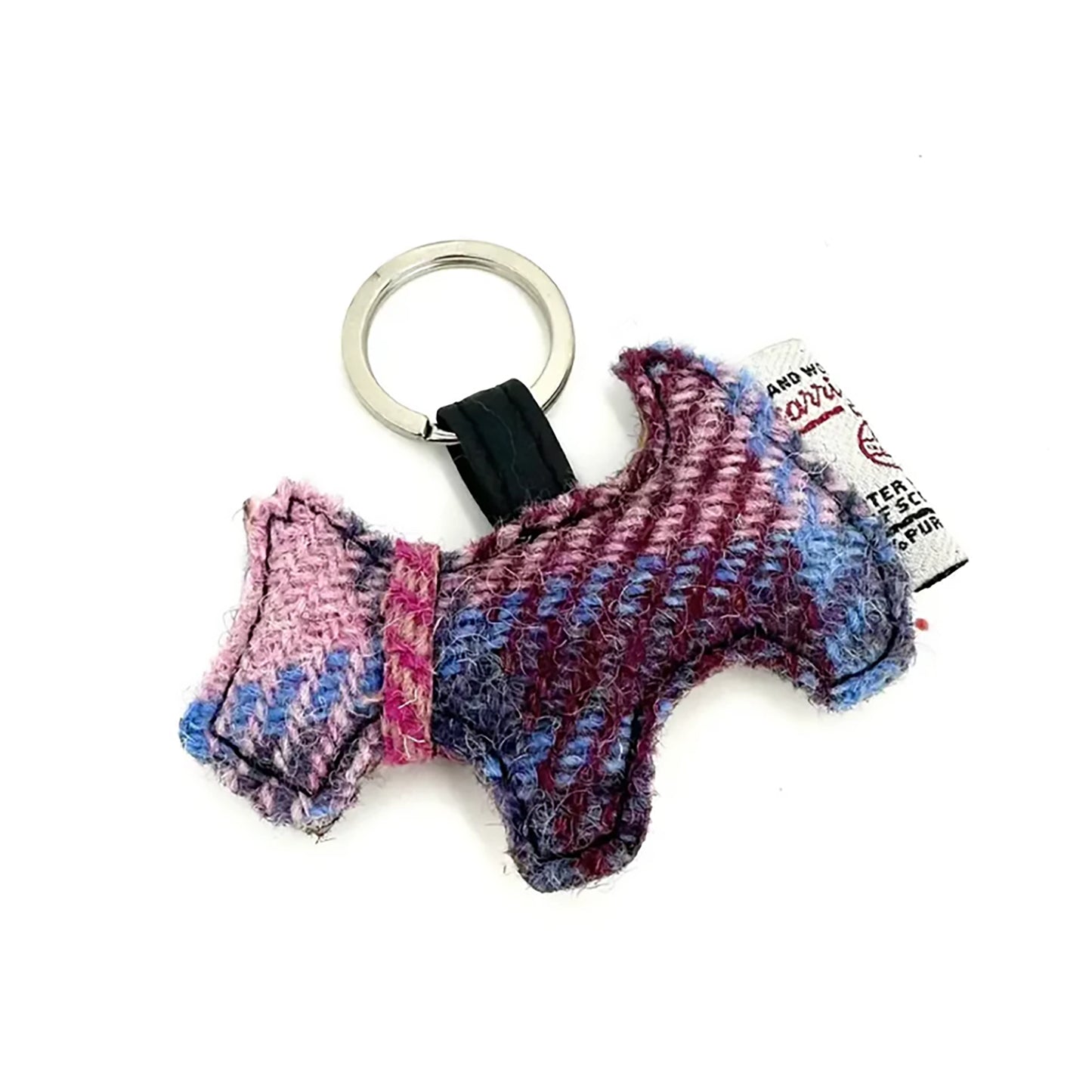 Harris Tweed Dog Keyring | Pastel Pink Check