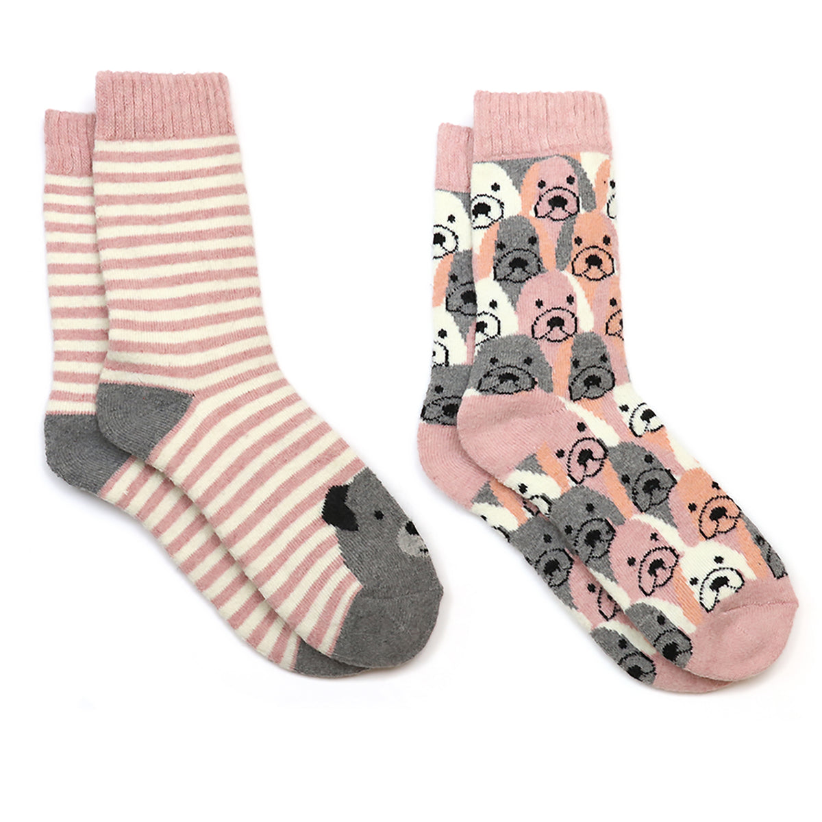 Set of 2 Dog Socks | Pink