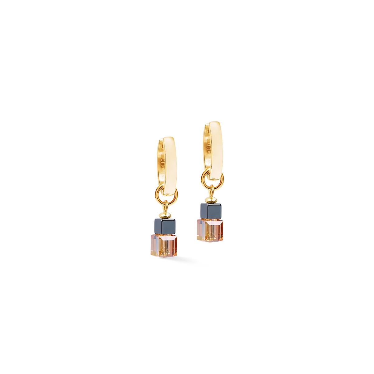 Earth Gold Cube Duet Hoop | Earrings