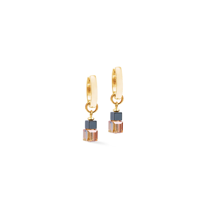 Earth Gold Cube Duet Hoop | Earrings