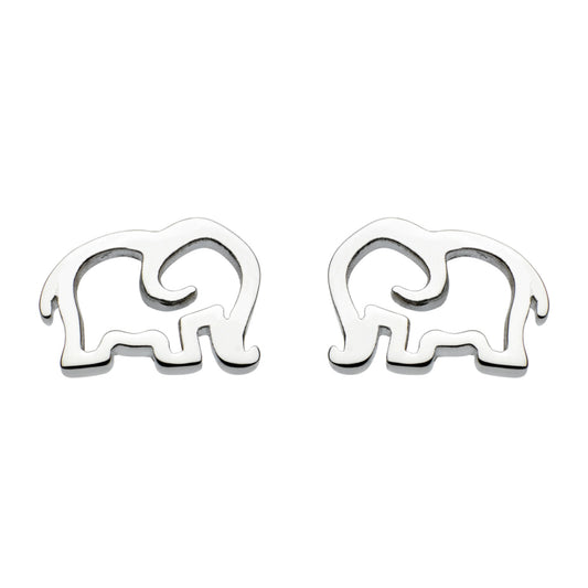 A pair of open frame elephant stud earrings