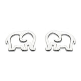 A pair of open frame elephant stud earrings