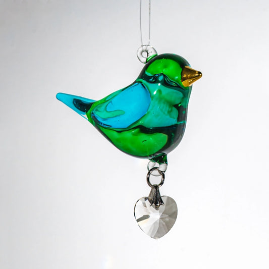 Crystal Hanging Pretty Little Bird | Emerald