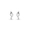 A pair of silver elongated twist marquise shaped stud earrings