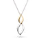 A pendant featuring linked marquis twists in silver and gold