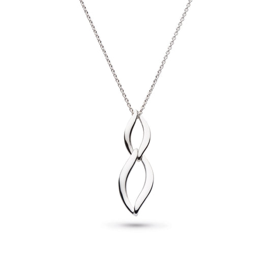 A pendant featuring linked marquis twists in silver 