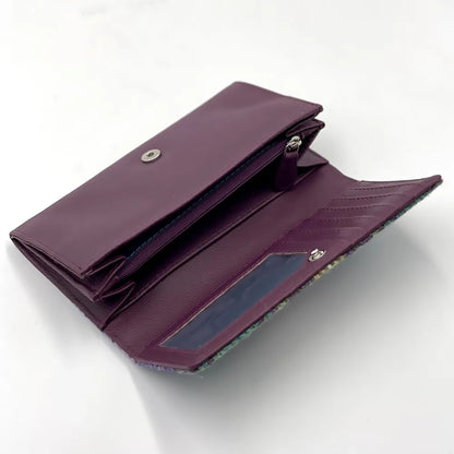 Harris Tweed Envelope Purse | Green & Purple Plaid