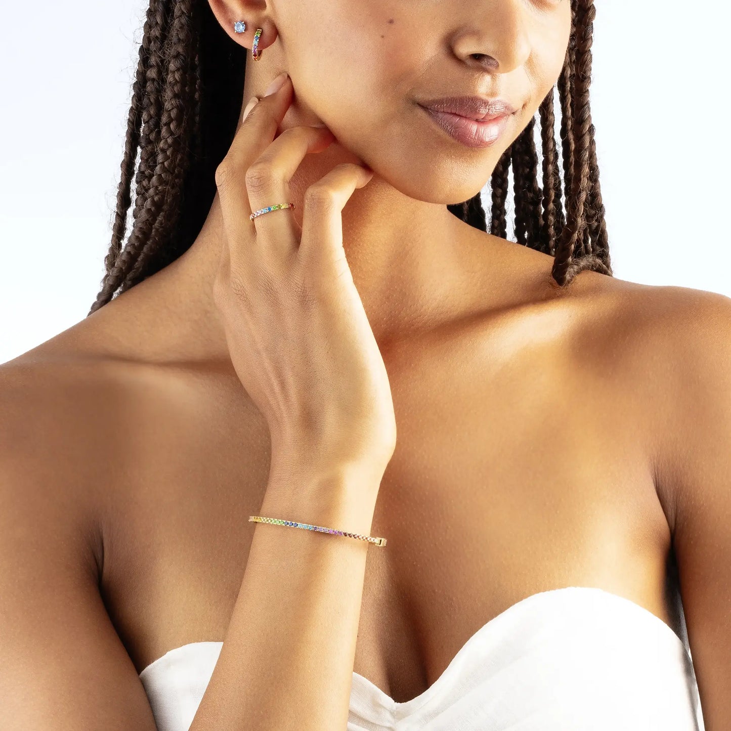 Eternal Love Rainbow Medium Gold | Bangle