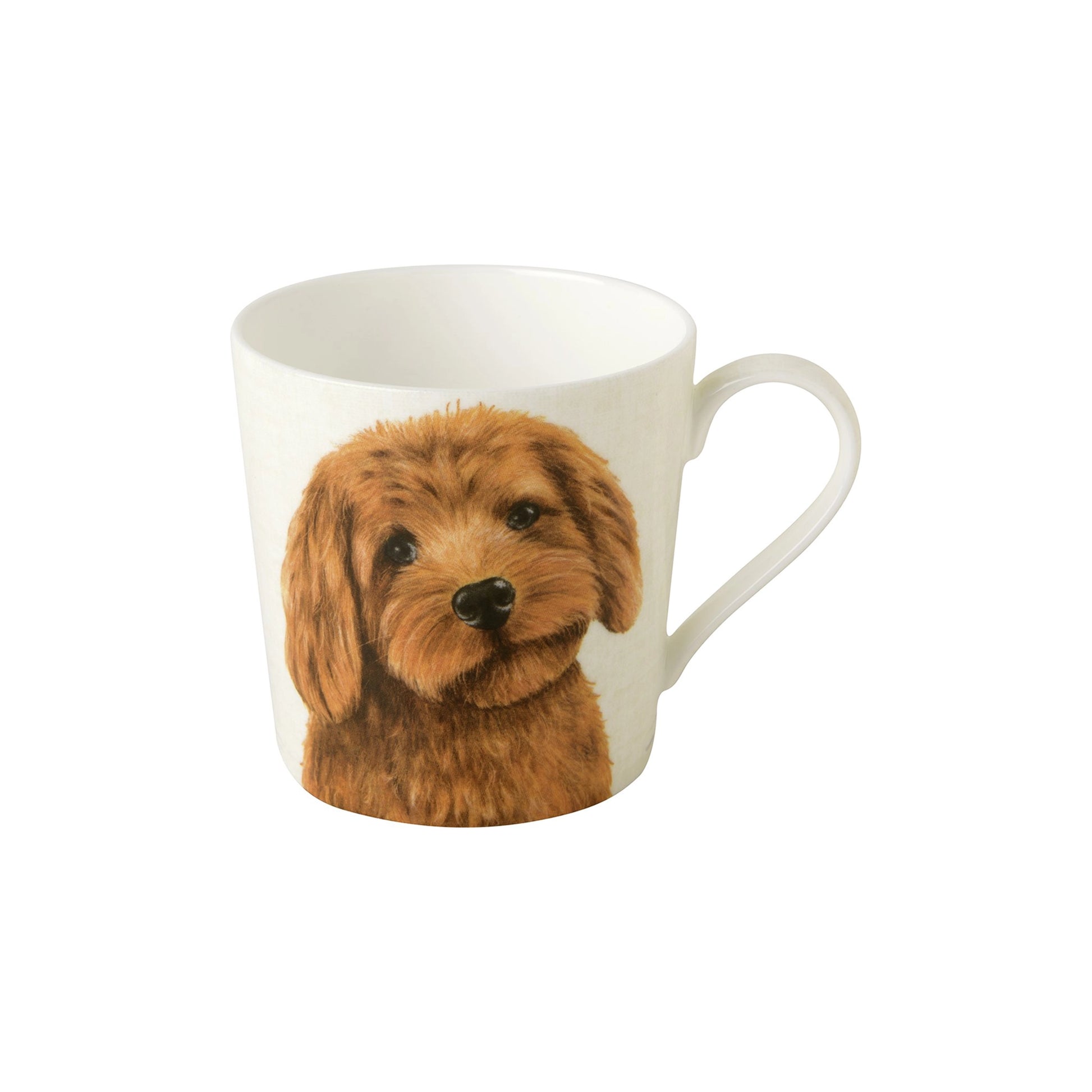 A bone china mug with a farm dog design