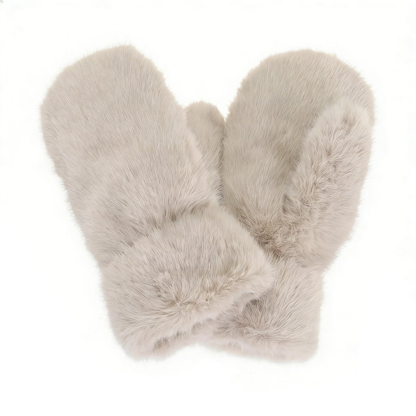 Faux Fur Mittens | Linen