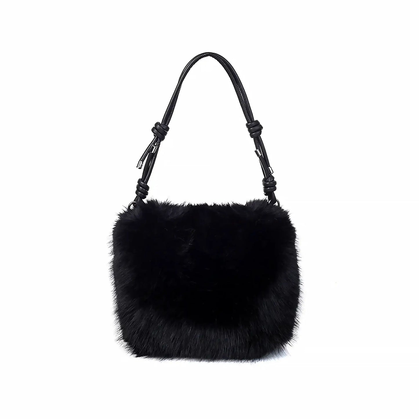 Faux Fur Shoulder Bag | Ebony