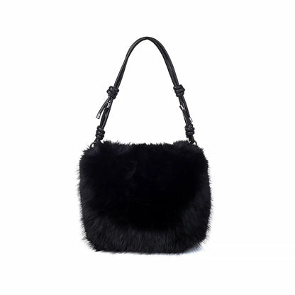 Faux Fur Shoulder Bag | Ebony