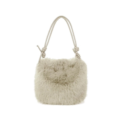Faux Fur Shoulder Bag | Linen