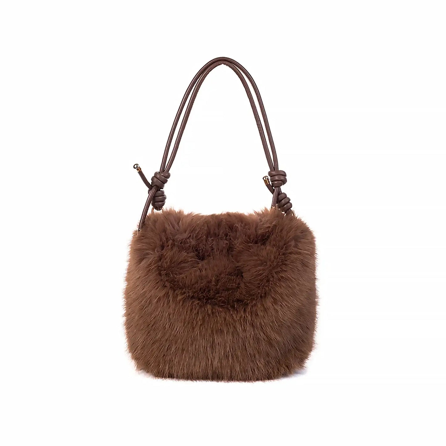 Faux Fur Shoulder Bag | Mocha Mousse