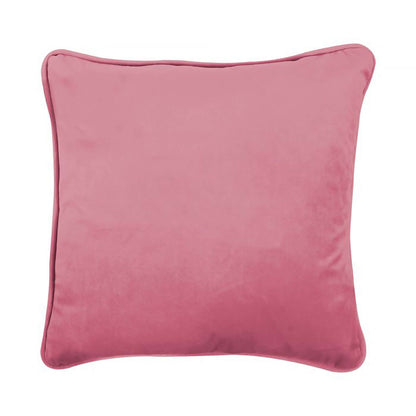 Back of pink faux suede cushion