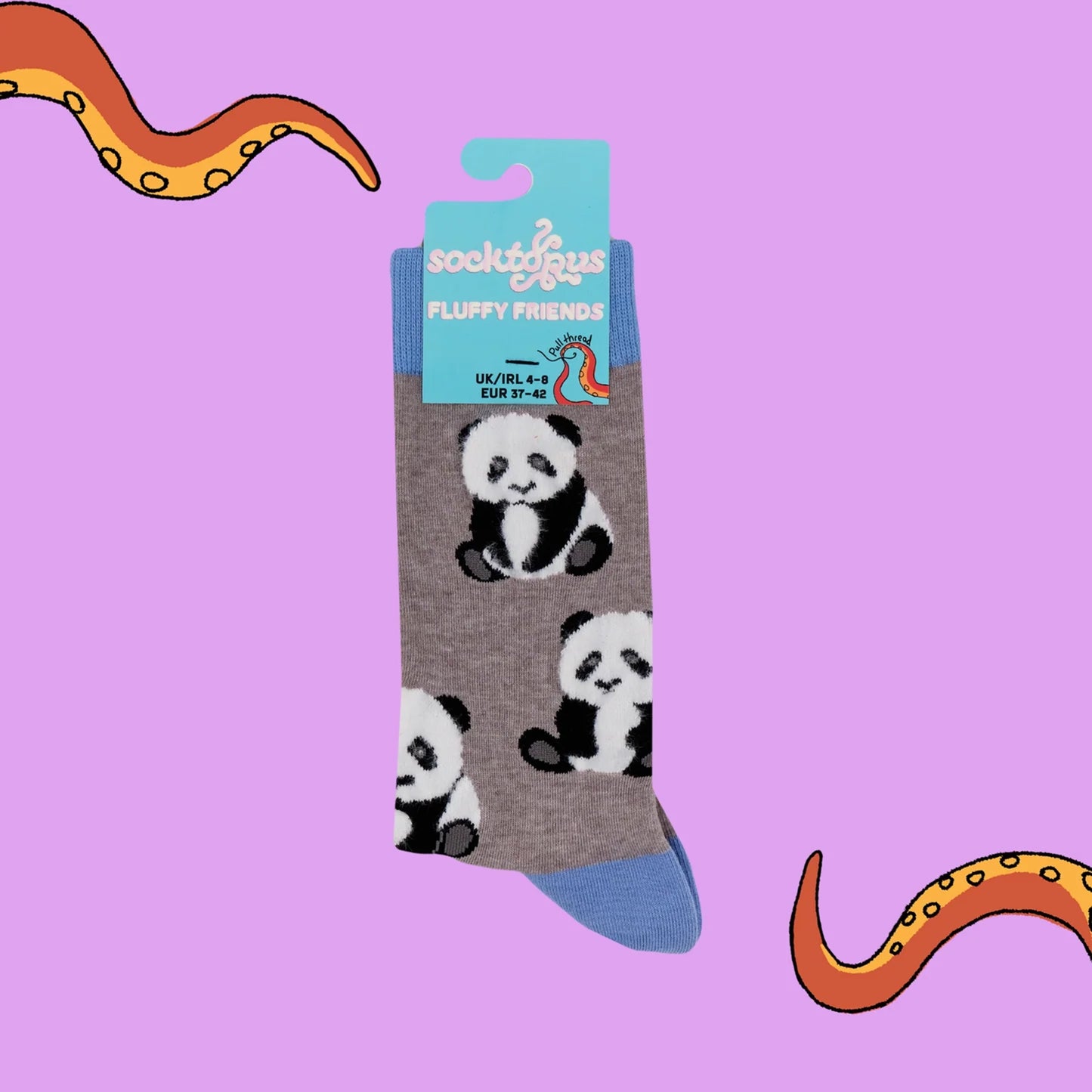 Fluffy Panda Socks | Grey