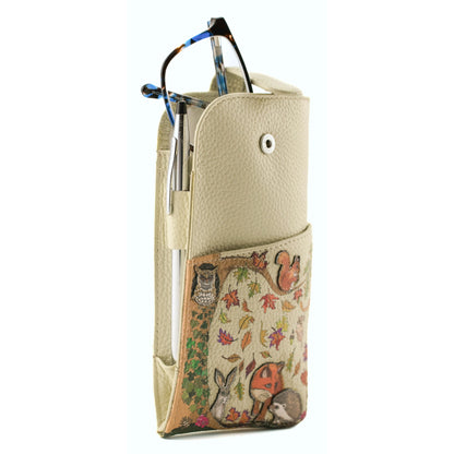 Foxglove Forest Glasses Case | Beige