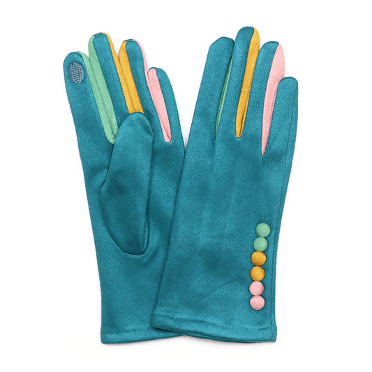 Frida Faux Suede Gloves | Teal