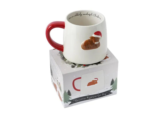 Bramble Farm Christmas Highland Cow Mug