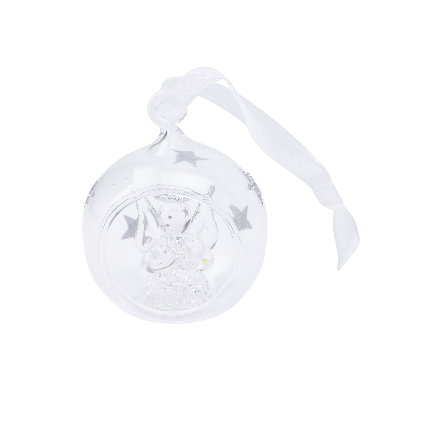 Silver Glass Angel | Hanging Bauble