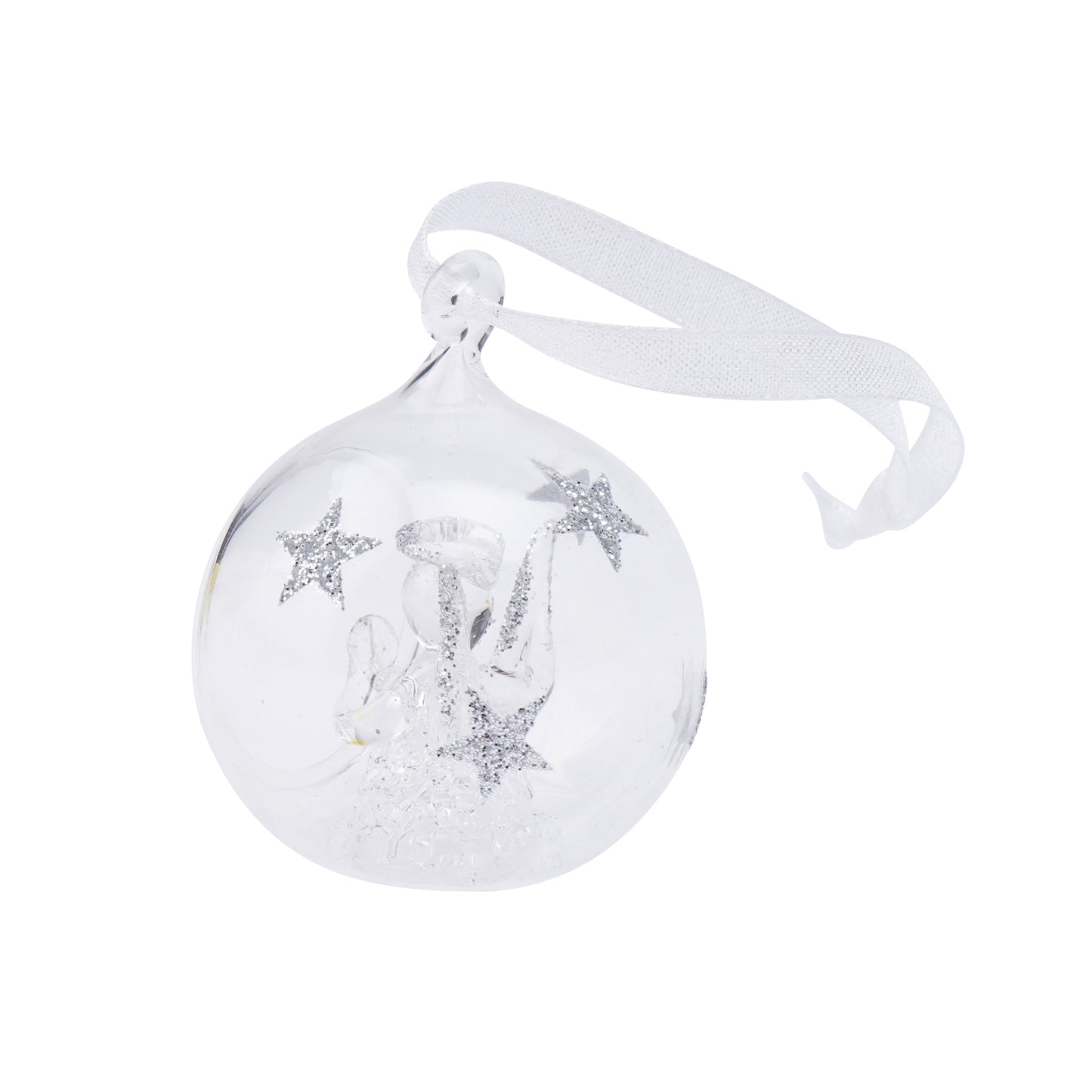 Silver Glass Angel | Hanging Bauble