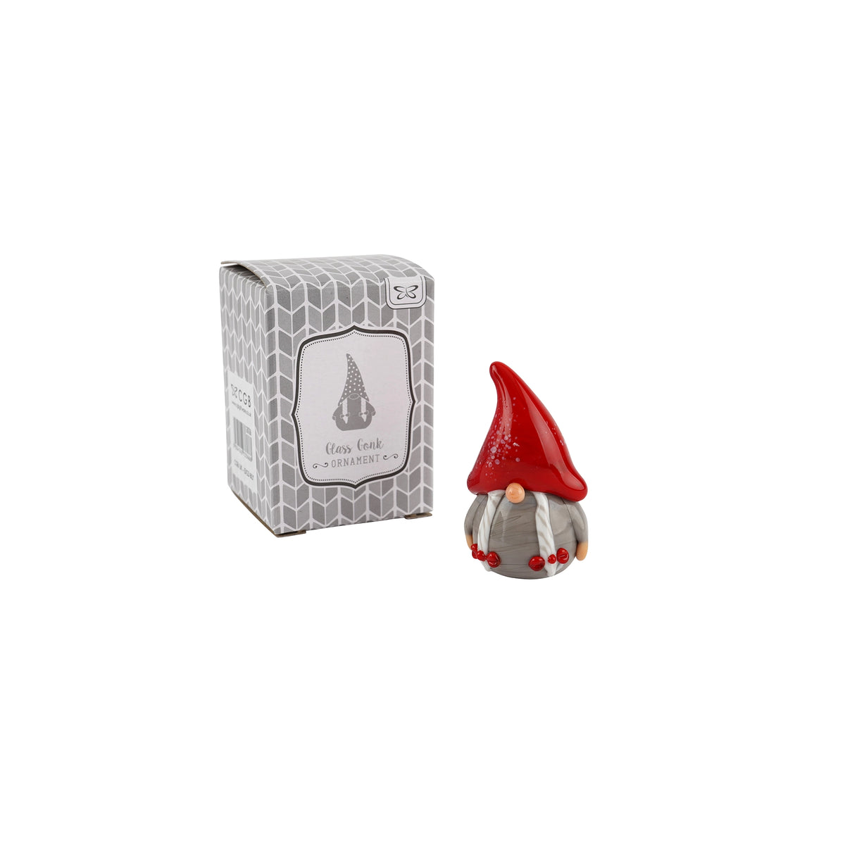 Christmas Glass Figurine Ornament | Grey Gonk