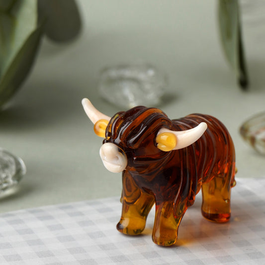 Glass Figurine Ornament | Highland Cow