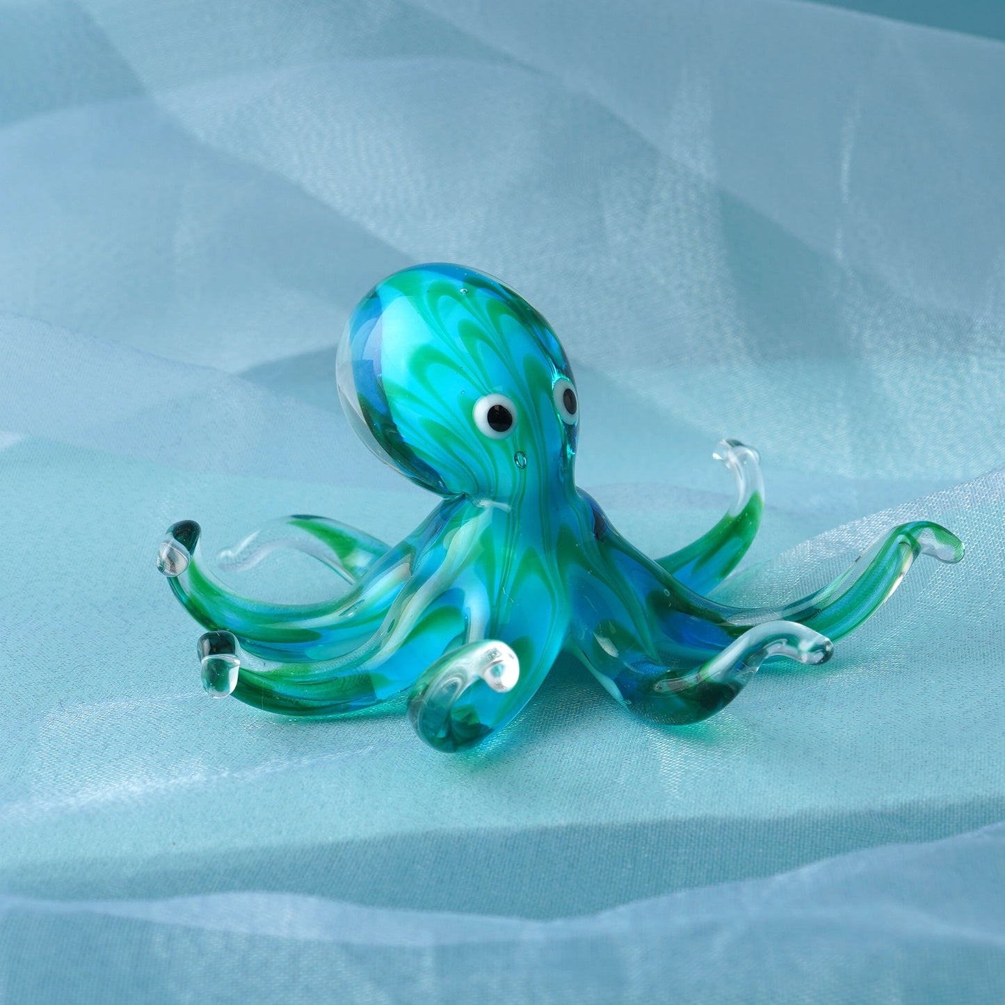 Blue and green glass ocotpus ornament