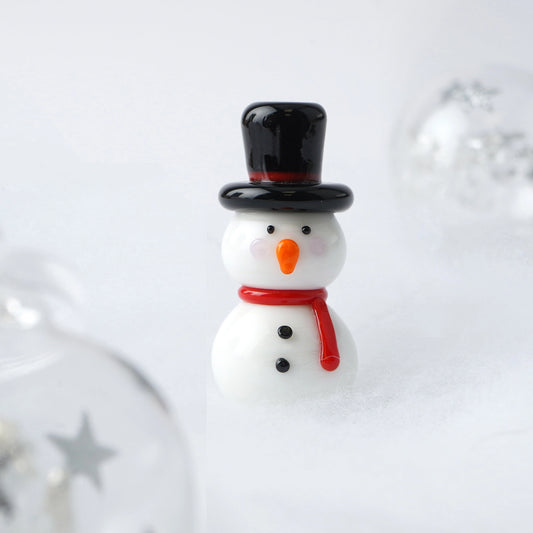 Christmas Glass Figurine Ornament | Snowman
