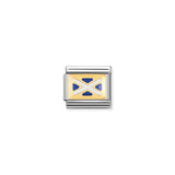 Nomination charm link featuring a gold plaque with the Scottish flag in coloured enamel