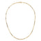 A gold chain necklace with long oval shaped links