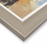 White washed oak effect frame corner close-up