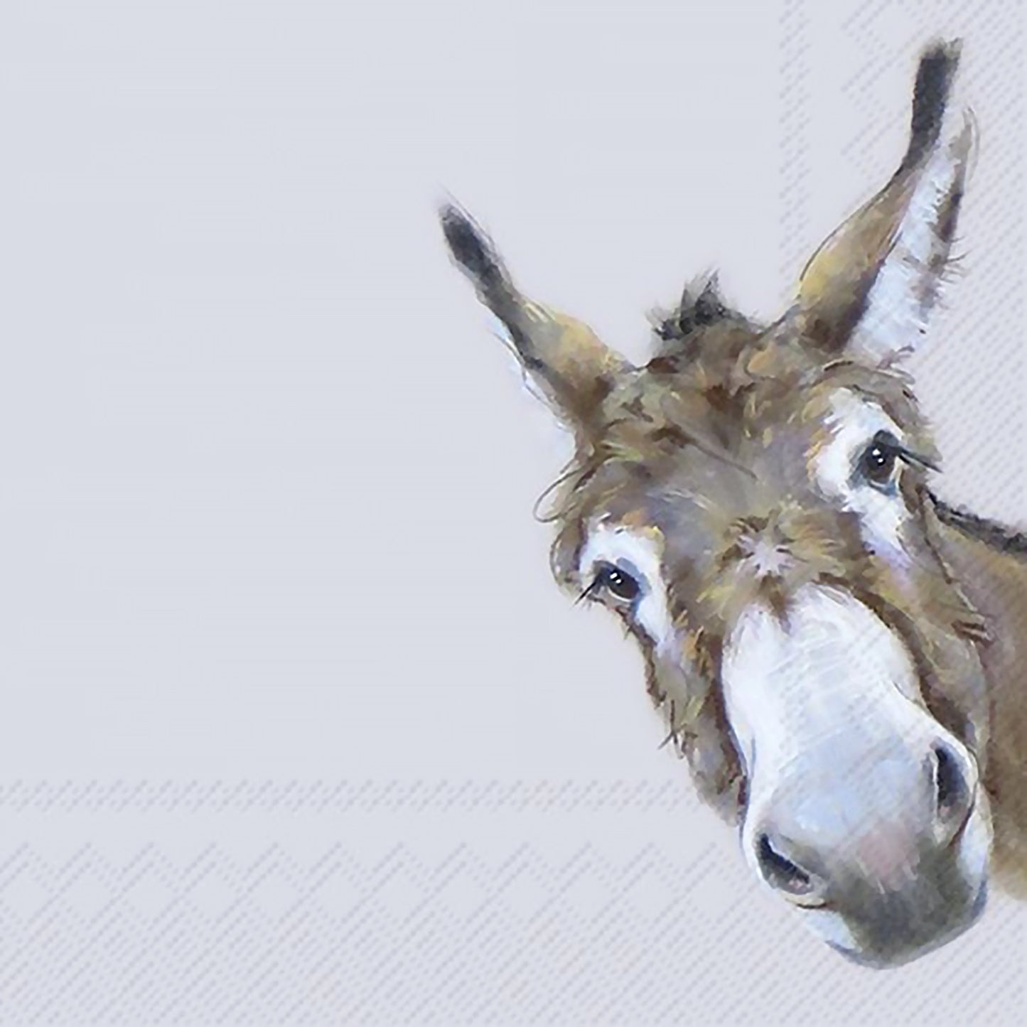 Grey paper napkins with curious donkey design