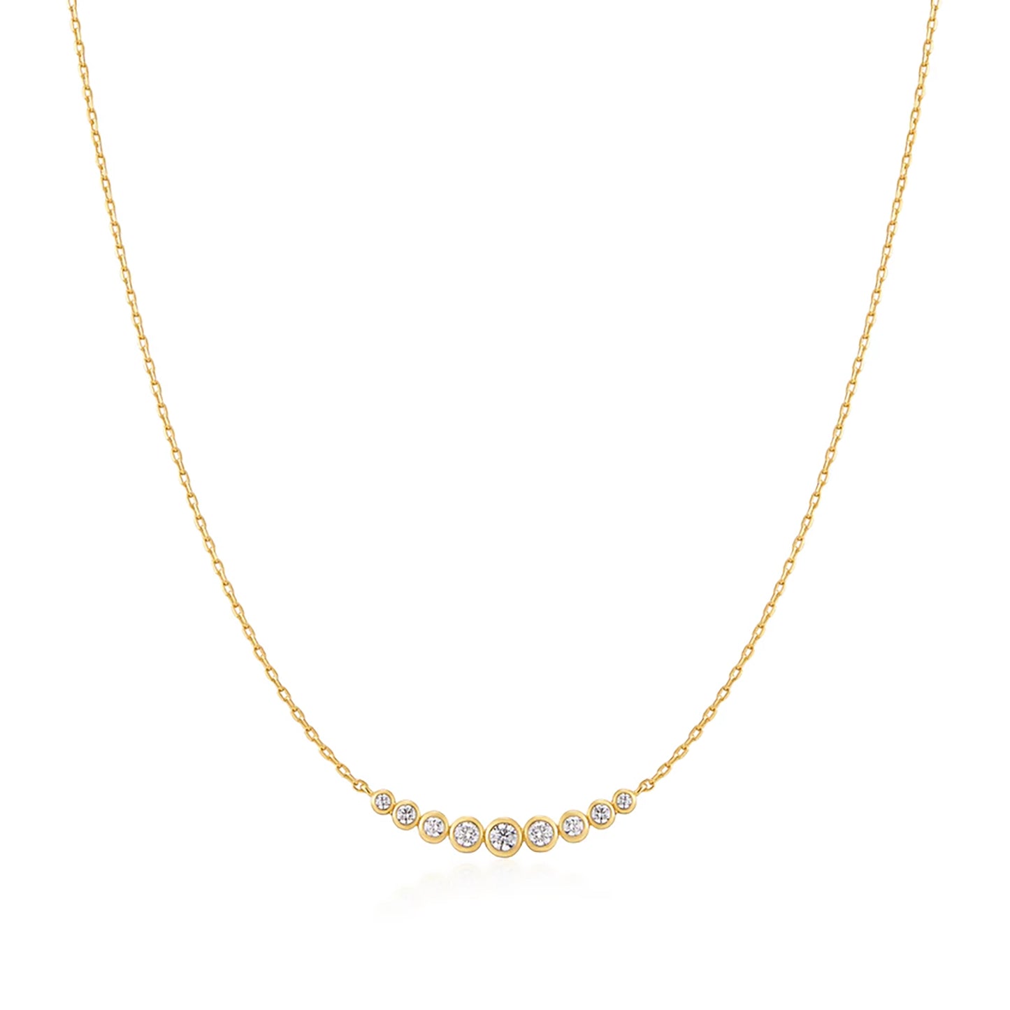 Graduated Bezel-Set Gold | Necklace