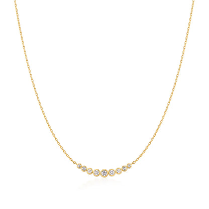 Graduated Bezel-Set Gold | Necklace