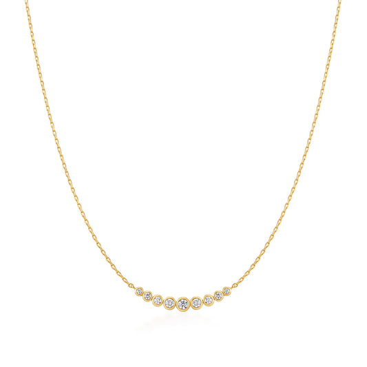 Graduated Bezel-Set Gold | Necklace