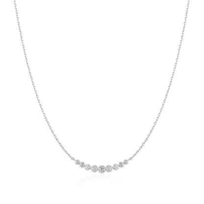 Graduated Bezel-Set Silver | Necklace