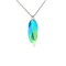 A titanium drop flower shaped pendant with green and blue ombre