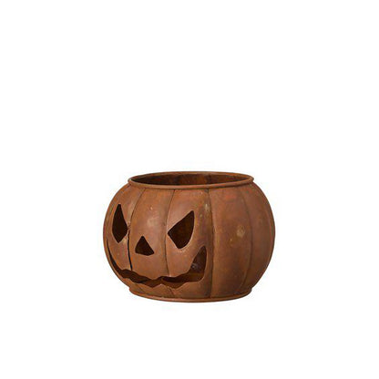 Rust coloured iron pumpkin jack'o'lantern small lantern