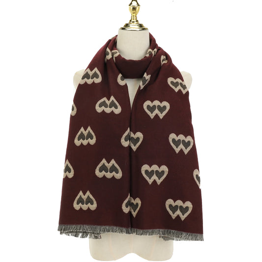 Heart Scarf | Red Mahogany