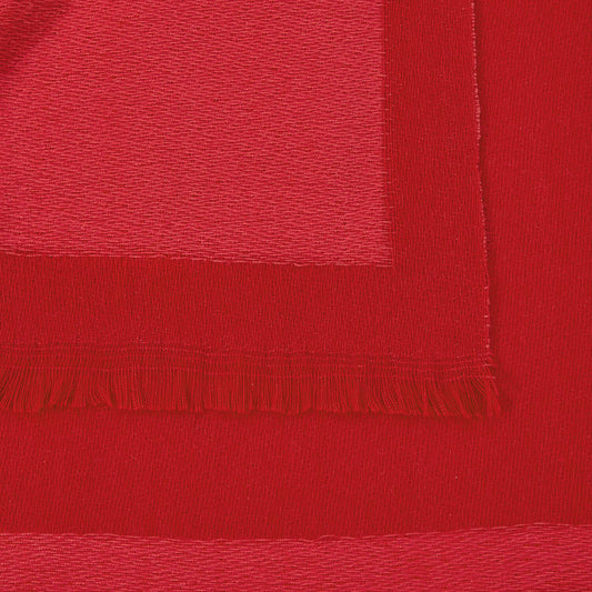 Detail zoom of a red and pink scarf
