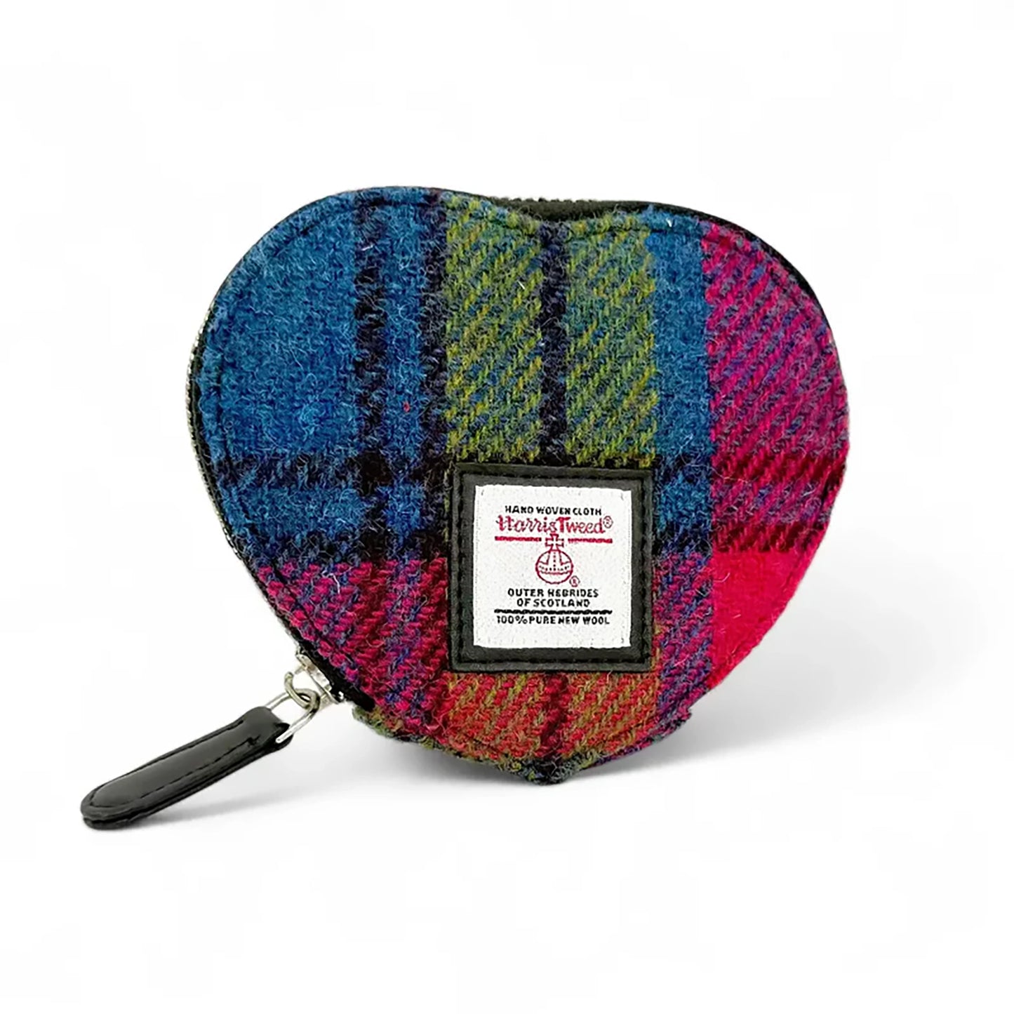 Harris Tweed Heart Purse | Blue & Pink Check