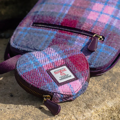 Harris Tweed Heart Purse | Pastel Pink Check
