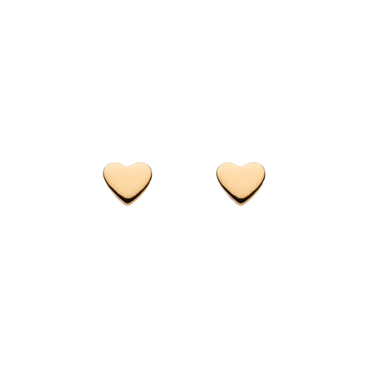 Pair of gold plated heart shaped stud earrings