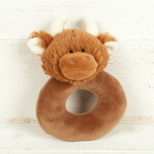 Plush Baby Rattle | Highland Cow